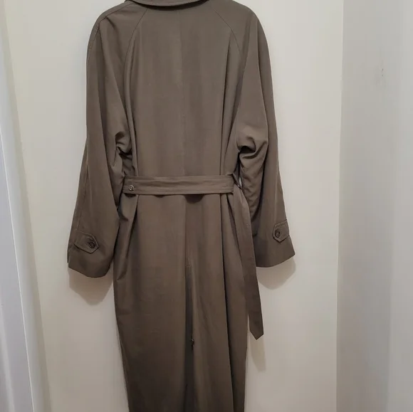 Vintage Mens CHRISTIAN DIOR Trench Coat Jacket Belted + Lining Brown Size 40